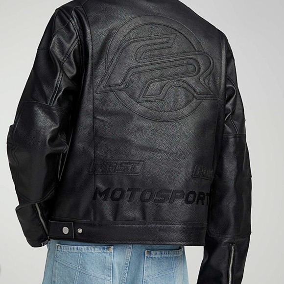 FIRST ROW Faux-Leather Biker Jacket - Picture 3 of 8